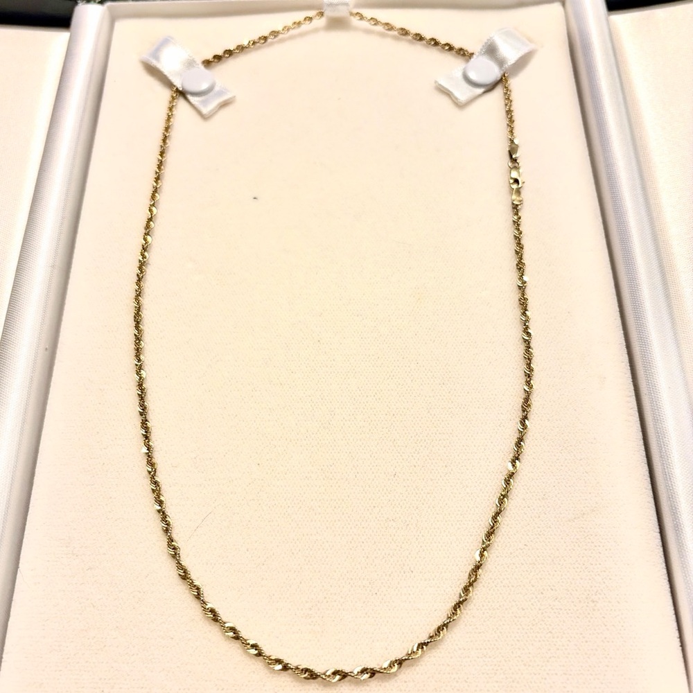 🪲10k Stamped Solid Yellow Gold Rope Chain 18” Hollow* 3mm, Excellent Condition🪲
